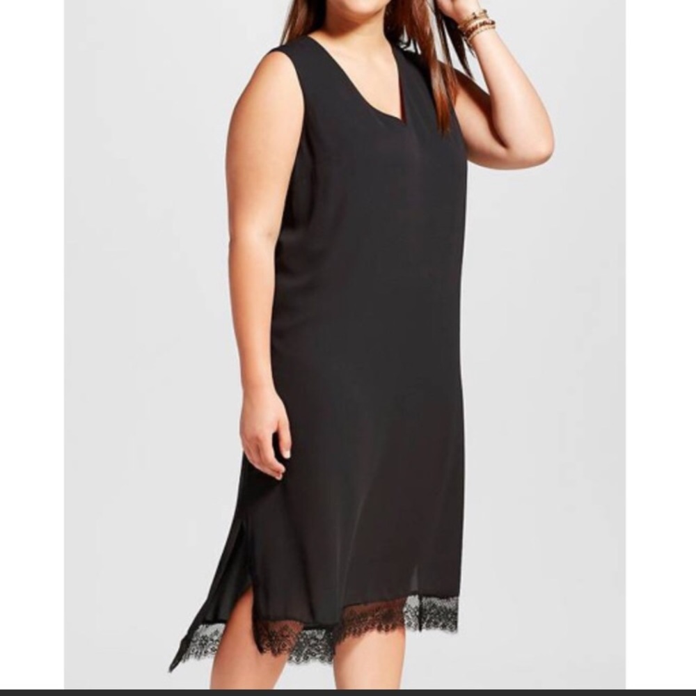 Target who what wear long v neck lace dress